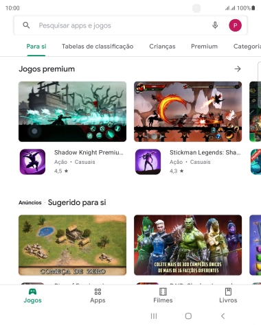Prima o ícone de perfil.
