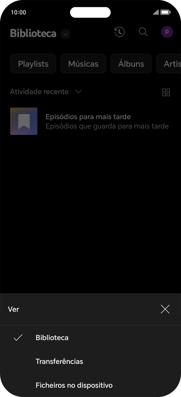 Prima a categoria pretendida e dirija-se ao ficheiro de música pretendido.