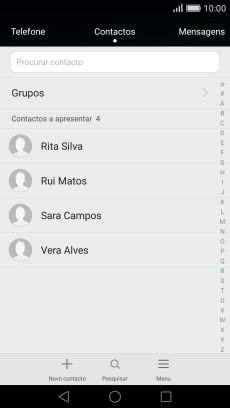 Prima o contacto pretendido.