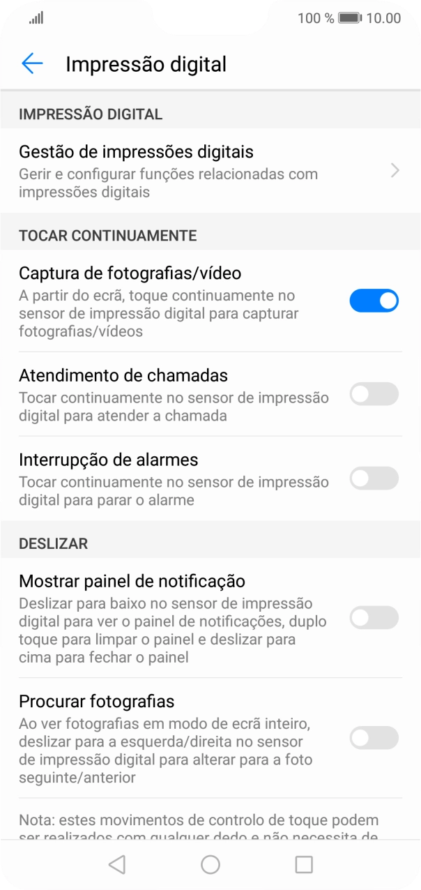 Prima Gestão de impressões digitais.