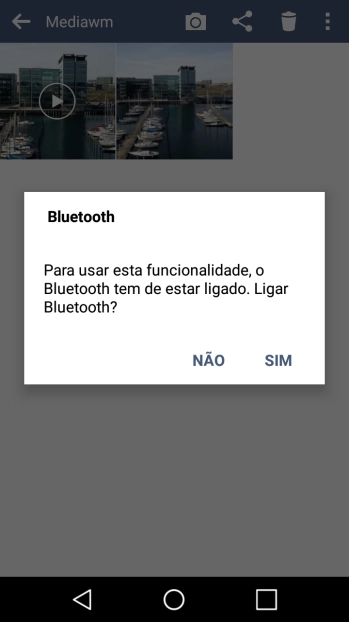 Se o Bluetooth estiver desativado, prima SIM para ativá-lo.