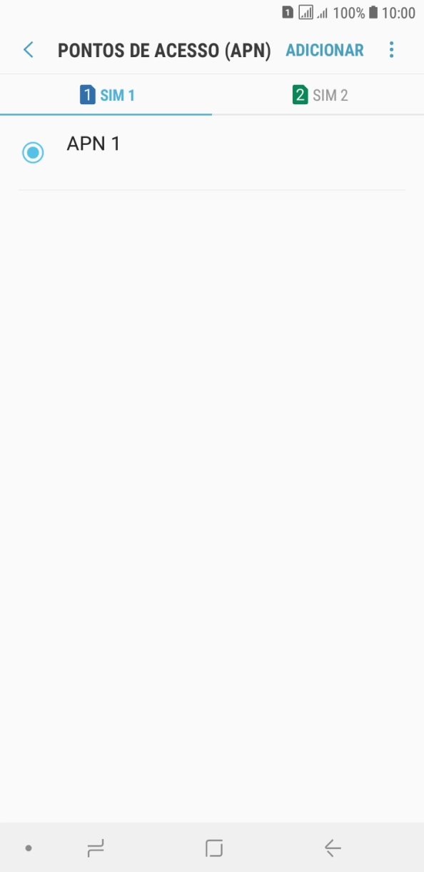 Prima o cartão SIM pretendido.