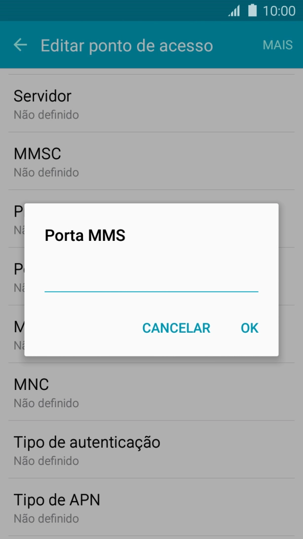 Introduza 80 e prima OK.