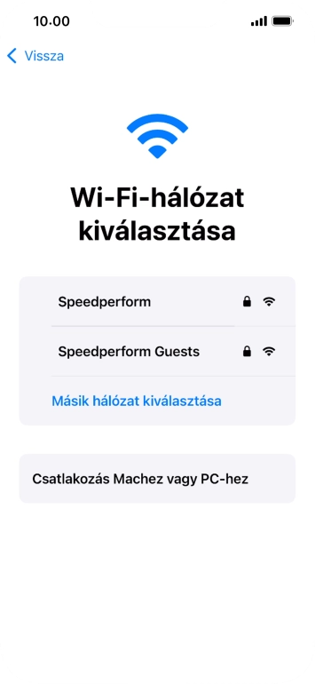 Válaszd ki a kívánt Wi-Fi hálózatot.