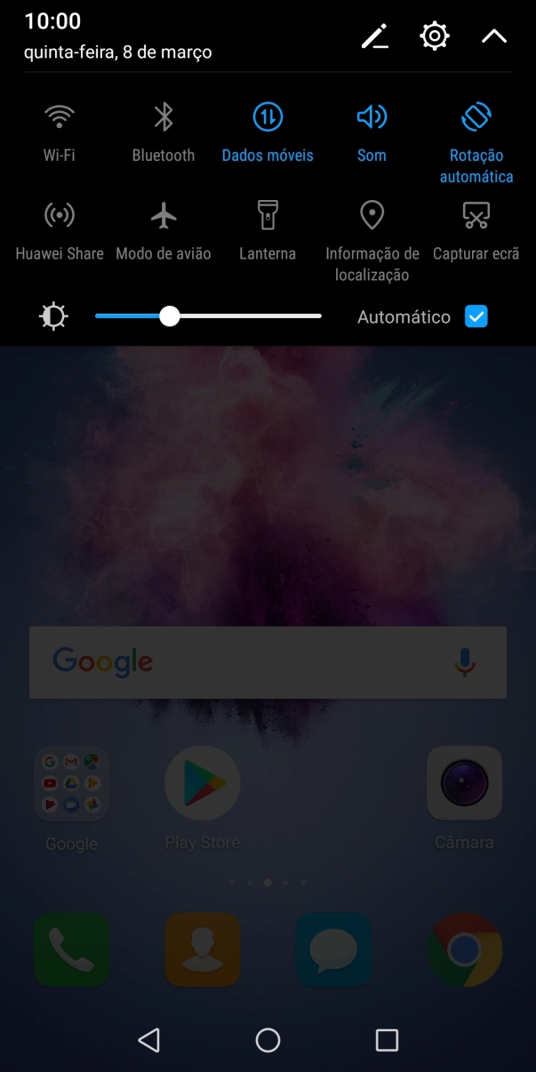 Prima Modo de avião para ativar ou desativar a função.