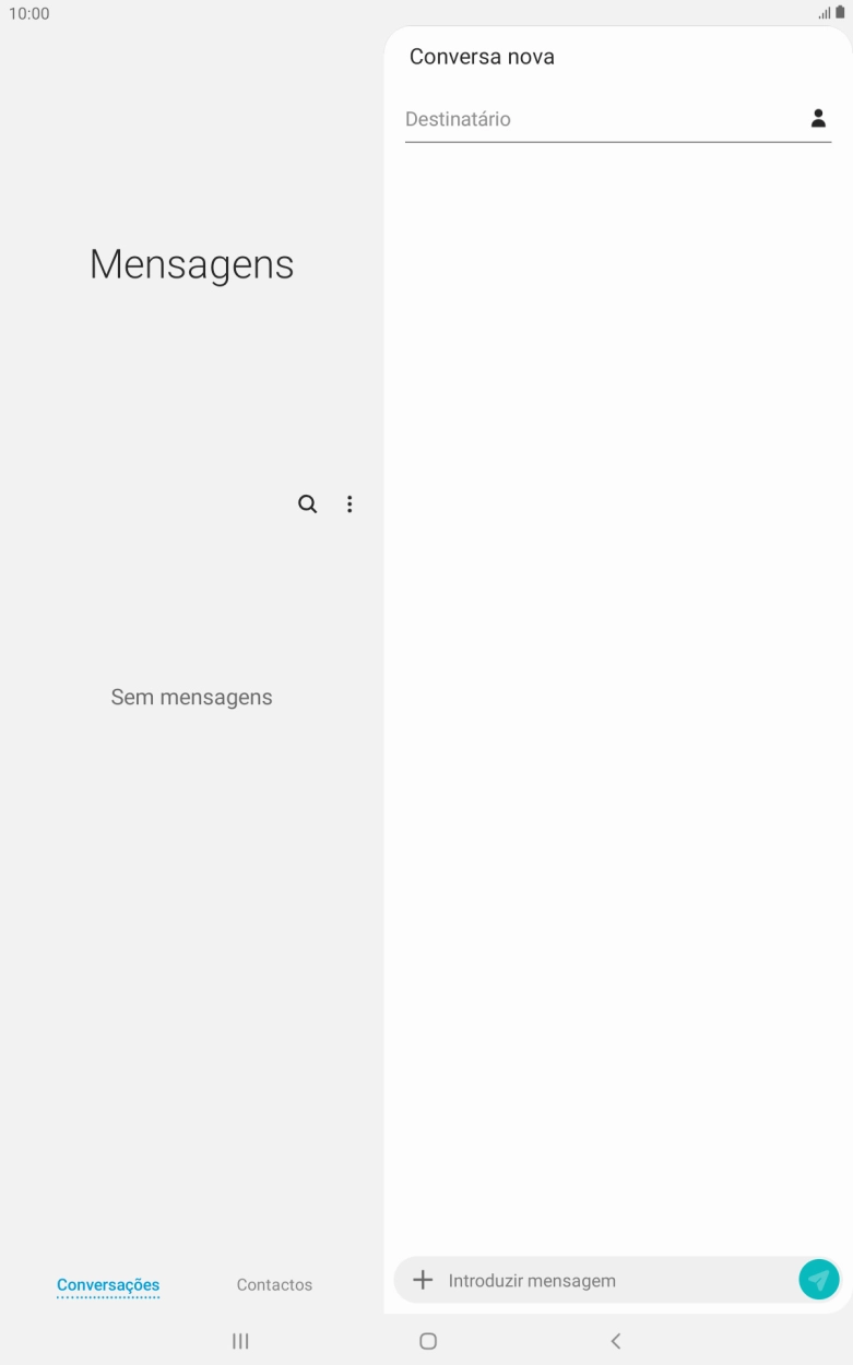 Prima Destinatário e introduza as primeiras letras do nome do destinatário.
