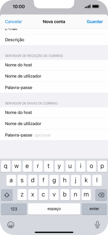 Prima Palavra-passe e introduza a password da sua conta de e-mail.