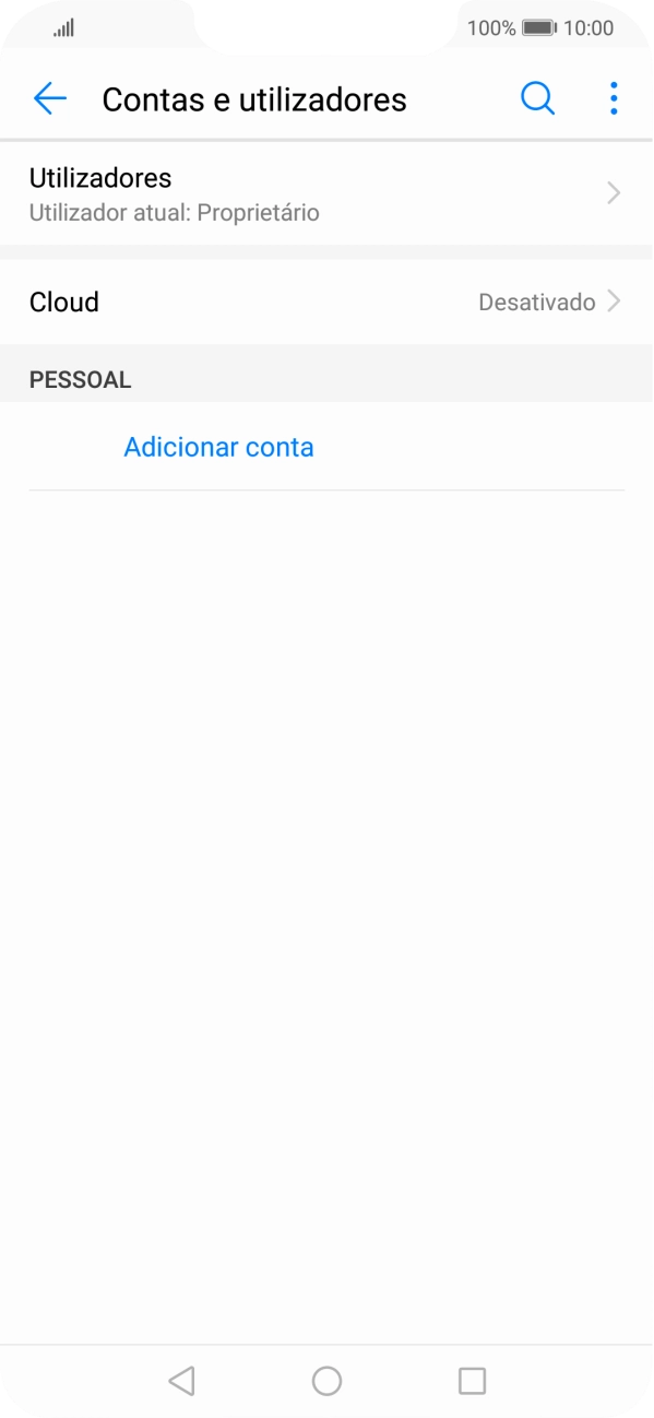 Prima Adicionar conta.