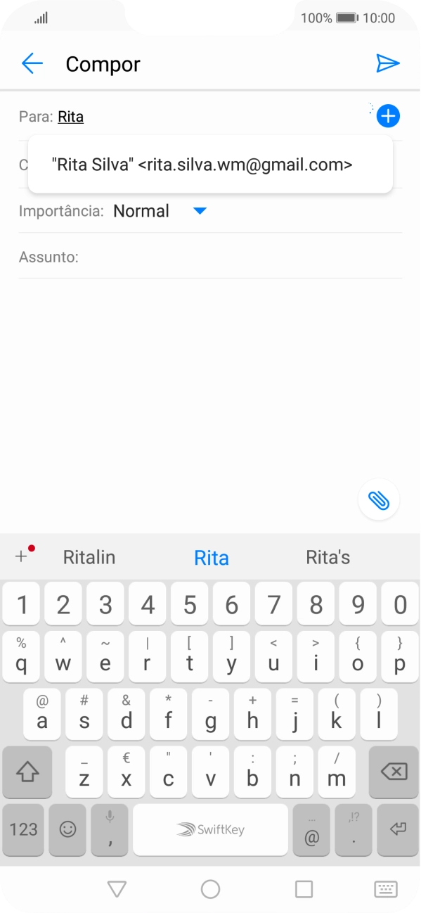 Prima o contacto pretendido.