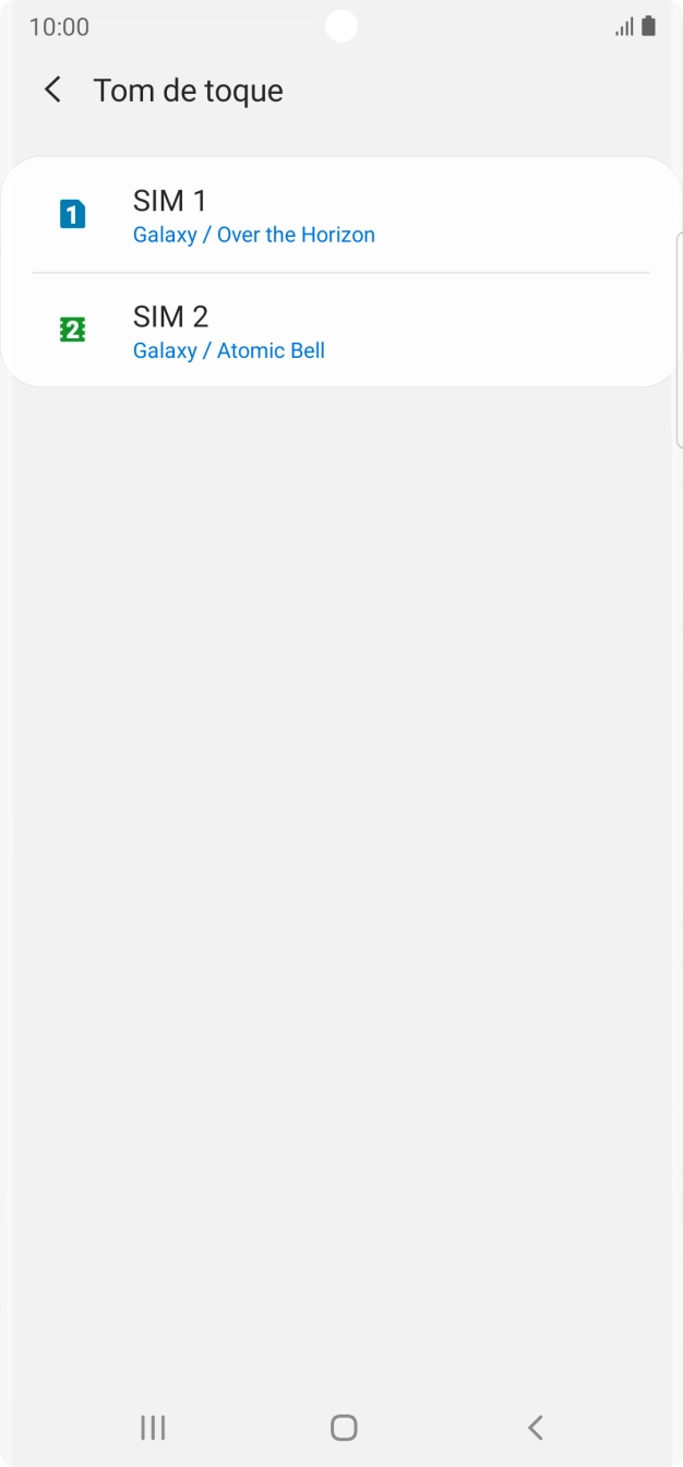 Prima o nome do cartão SIM.