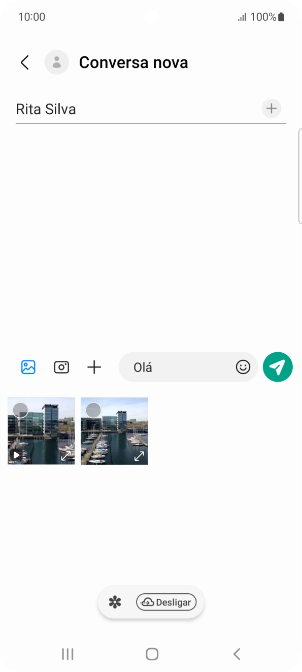Prima o ícone de galeria e vá até à pasta pretendida.