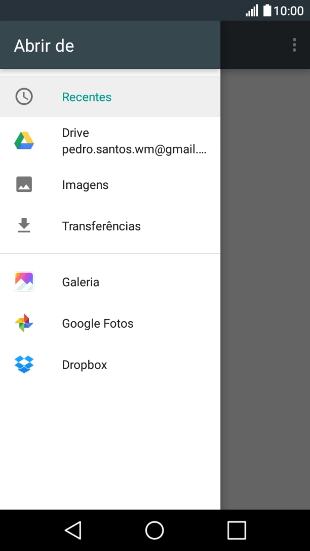 Prima Imagens e vá até à pasta pretendida.