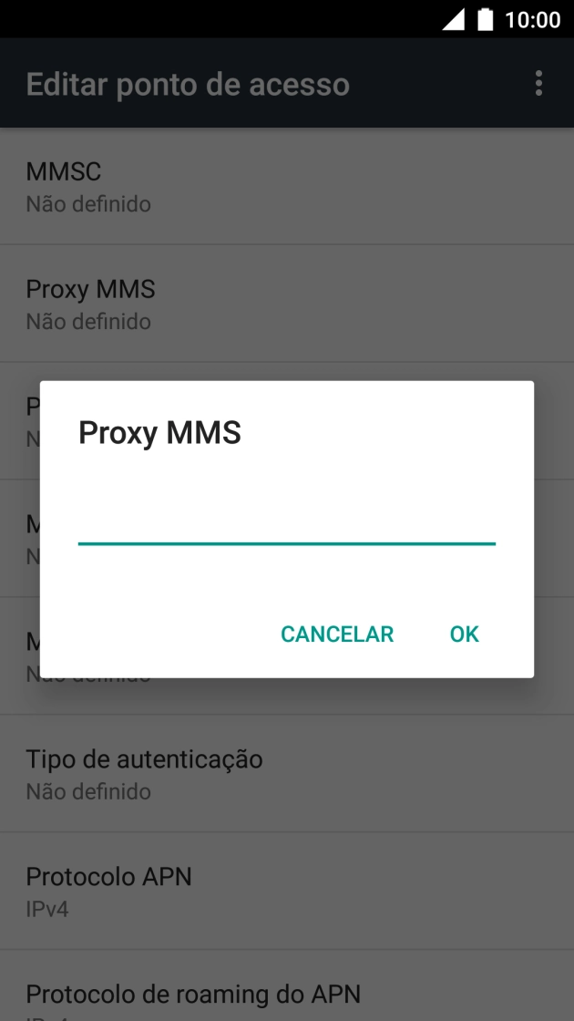Introduza iproxy.vodafone.pt e prima OK.