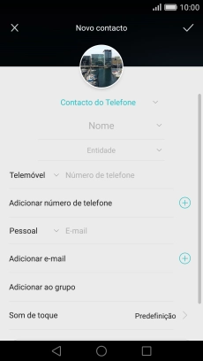 Prima Nome e introduza o nome.