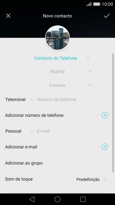 Prima Nome e introduza o nome.