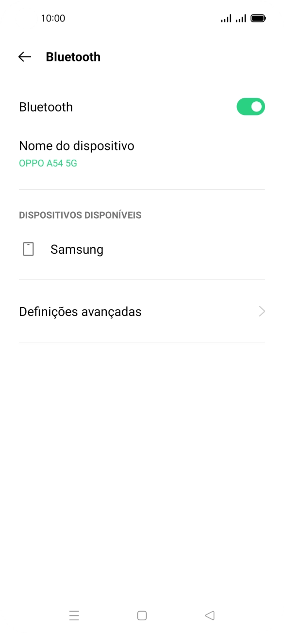 Prima o dispositivo Bluetooth pretendido e siga as indicações no ecrã para emparelhar o dispositivo pretendido com o telefone.