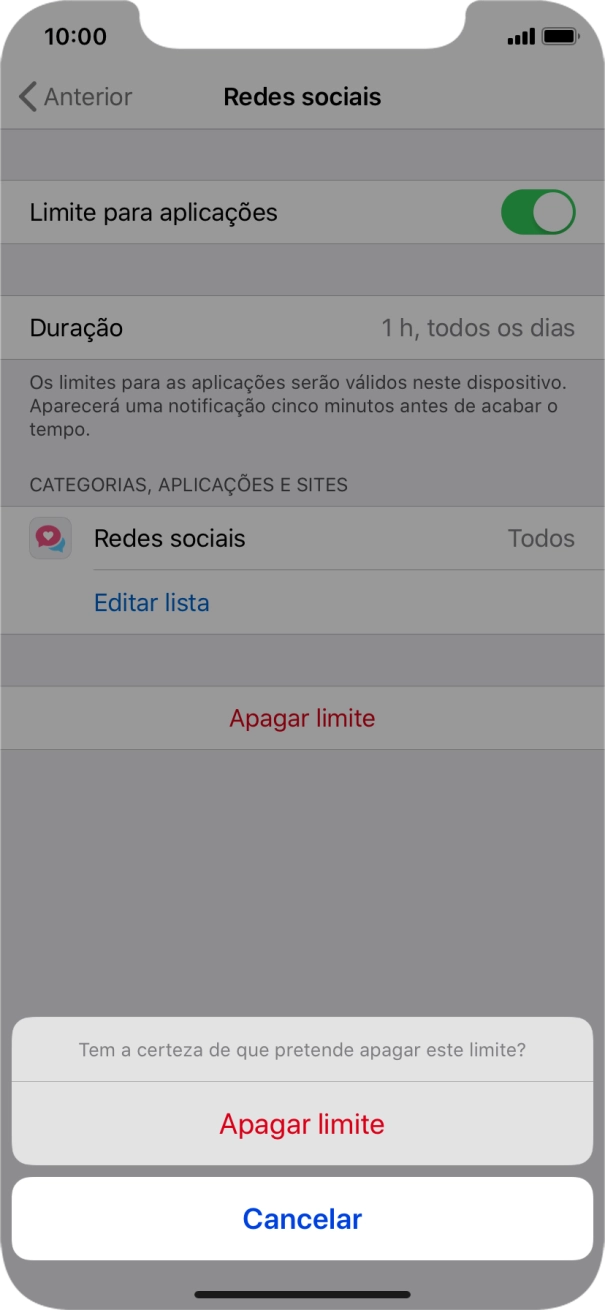 Prima Apagar limite.