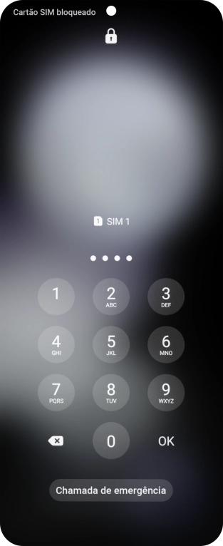Se o cartão SIM estiver bloqueado, deve introduzir o código PIN e premir OK.