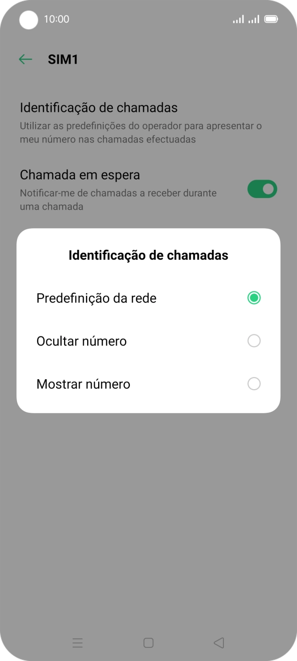 Prima Mostrar número para ativar a visualização do seu número.