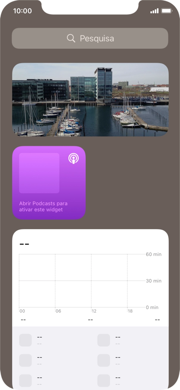 Mantenha premida por um instante a pilha de widgets pretendida.
