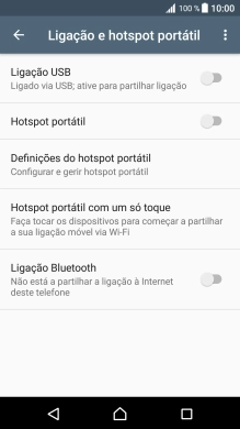 Prima Definições do hotspot portátil.