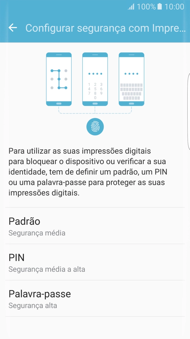 Prima o código de bloqueio do telefone pretendido e siga as indicações no ecrã para estabelecer o código de bloqueio escolhido.