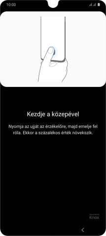Kövesd a kijelzőn megjelenő utasításokat képernyőzár létrehozásához ujjlenyomattal.