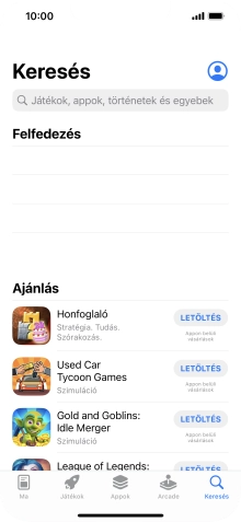 Kattints a keresés mezőre, és írd be a keresett alkalmazás nevét vagy tárgykörét.