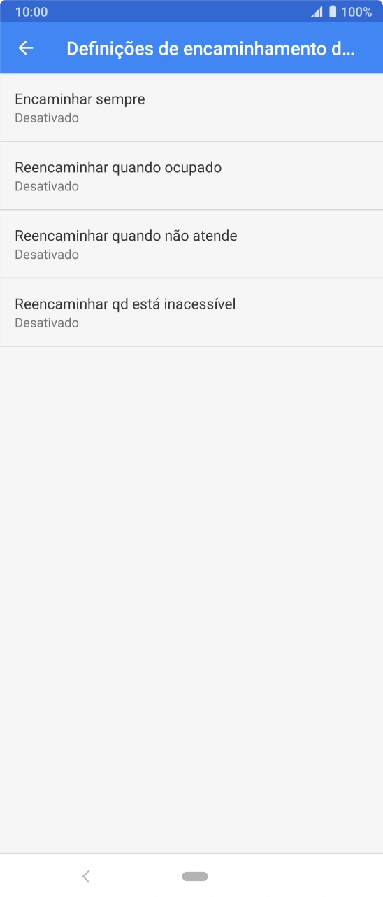 Prima o tipo de desvio pretendido.