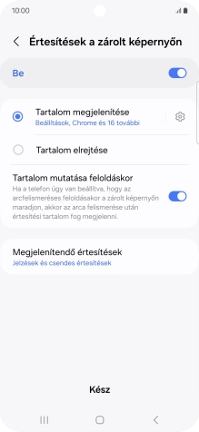 Válaszd a kívánt beállításokat a funkciók be- vagy kikapcsolásához.
