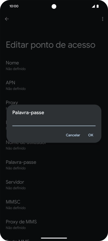 Introduza vodafone e prima OK.