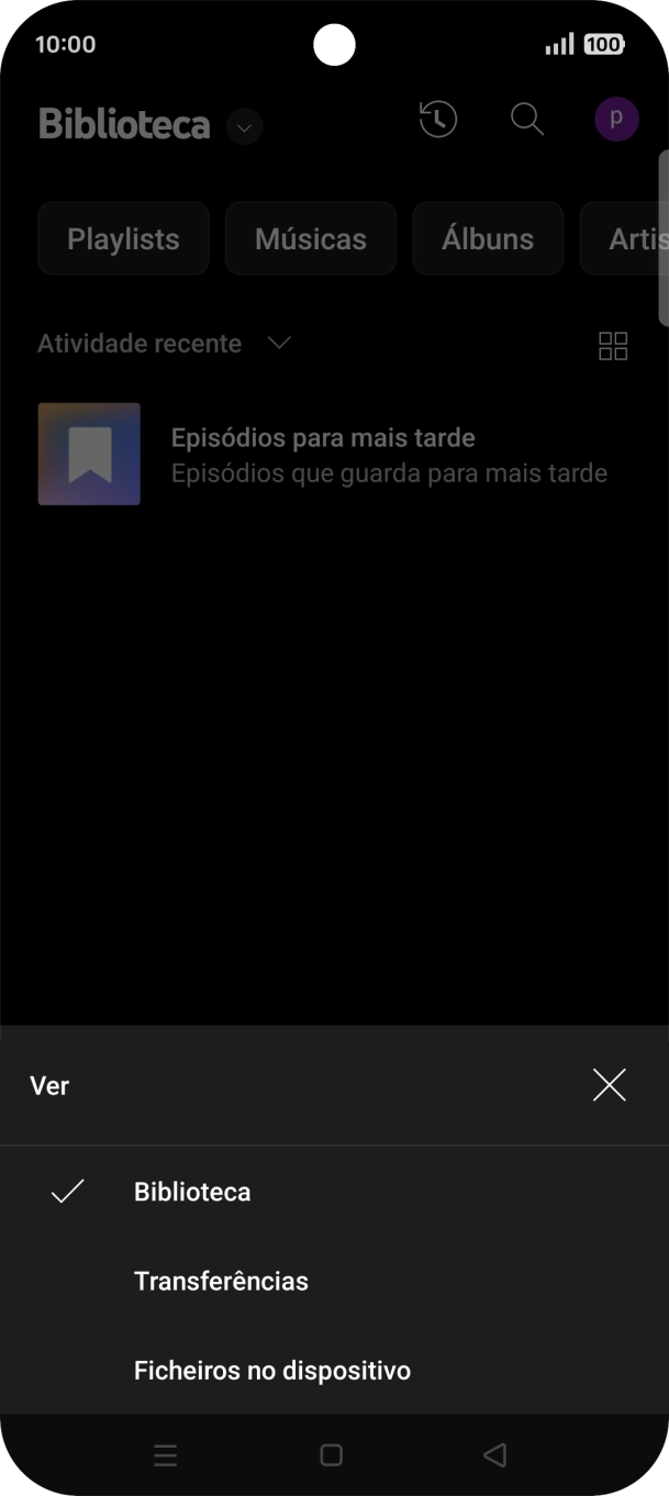 Prima a categoria pretendida e dirija-se ao ficheiro de música pretendido.