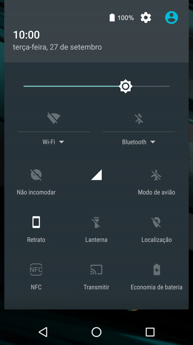 Prima o ícone de definições.
