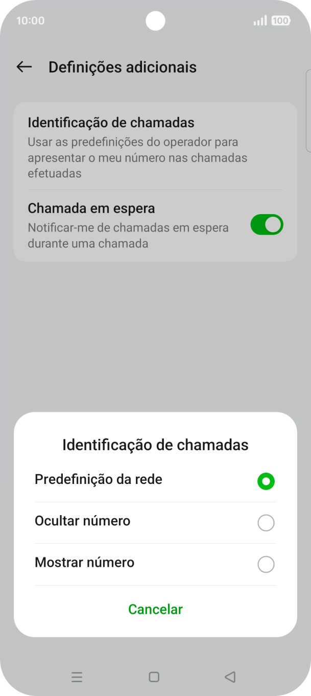 Prima Mostrar número para ativar a visualização do seu número.