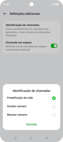 Prima Mostrar número para ativar a visualização do seu número.