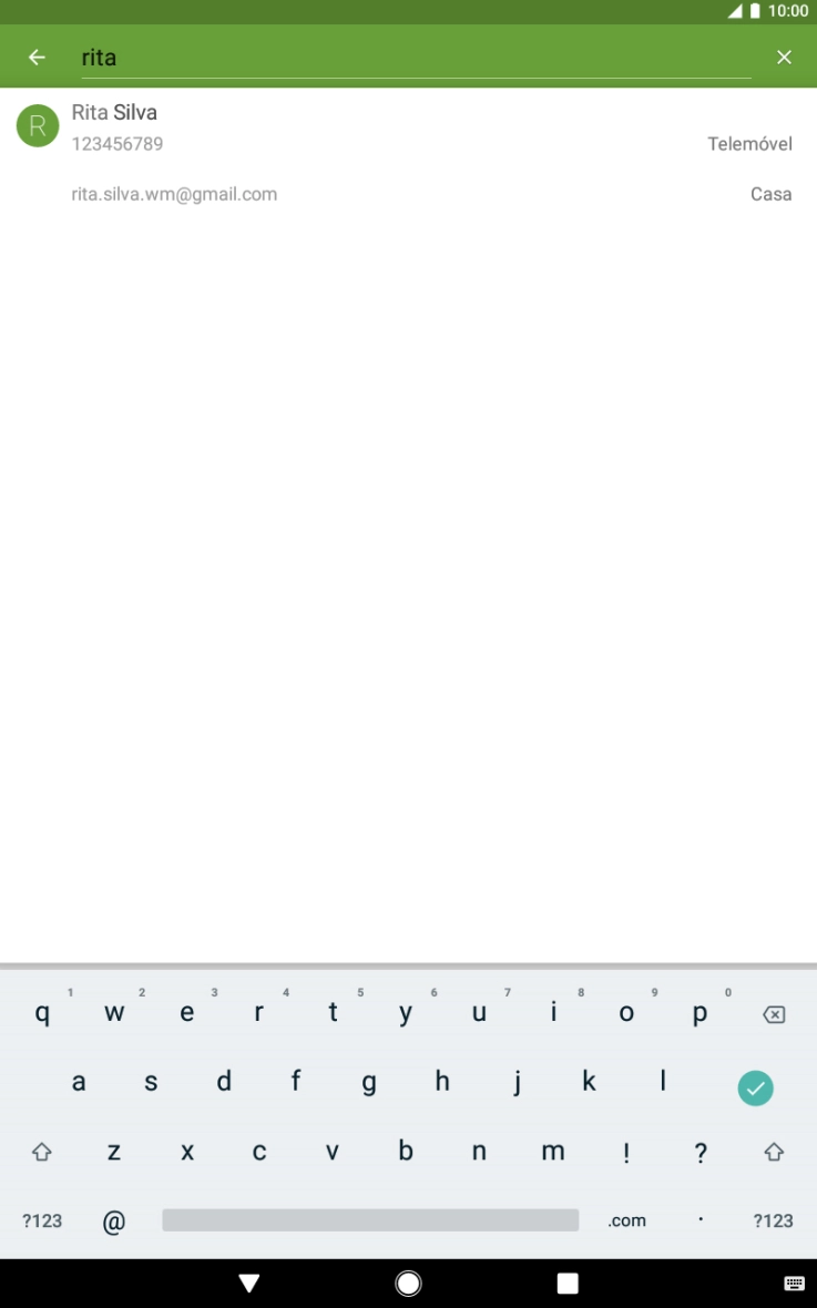 Prima o contacto pretendido.