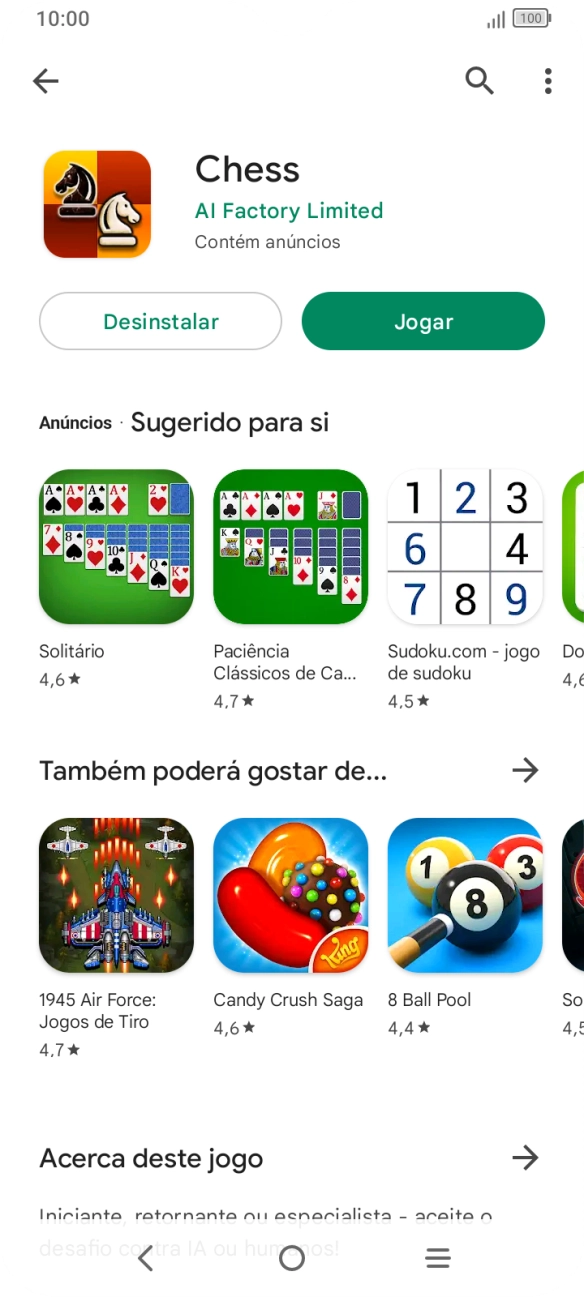 Prima a tecla de início para terminar e voltar ao ecrã inicial.