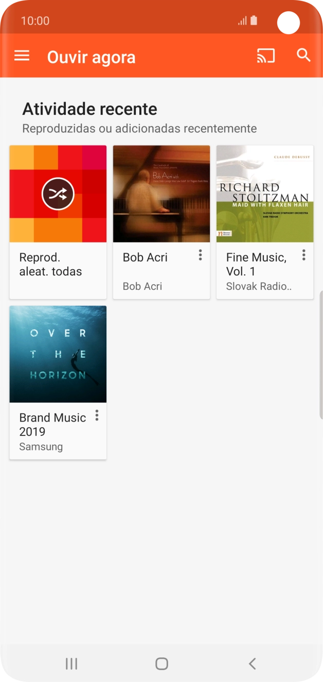 Deslize o dedo sobre o ecrã da esquerda para a direita.