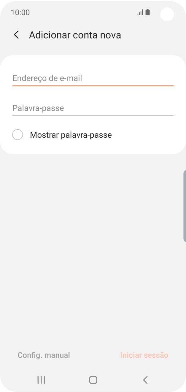 Prima Endereço de e-mail e introduza o seu endereço de e-mail.