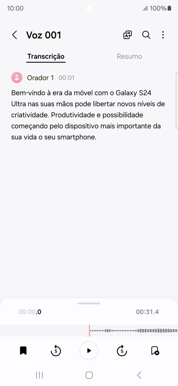 Se pretender ver um resumo do texto, prima Resumo.