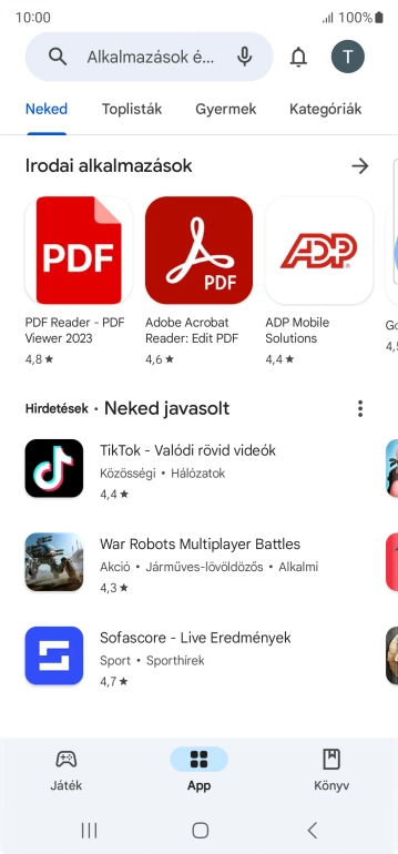 Kattints a keresés mezőre.
