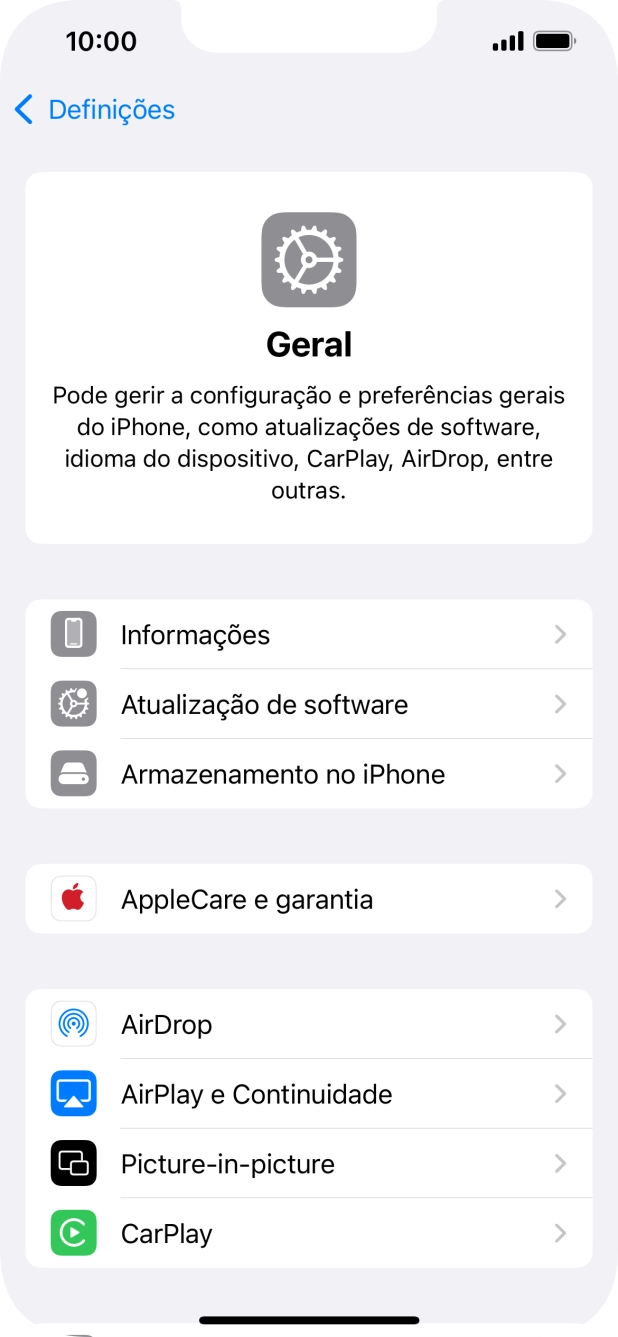 Prima Atualização de software. Se existir uma nova versão de software disponível, será agora indicado no ecrã. Siga as indicações no ecrã para atualizar o software do telefone.