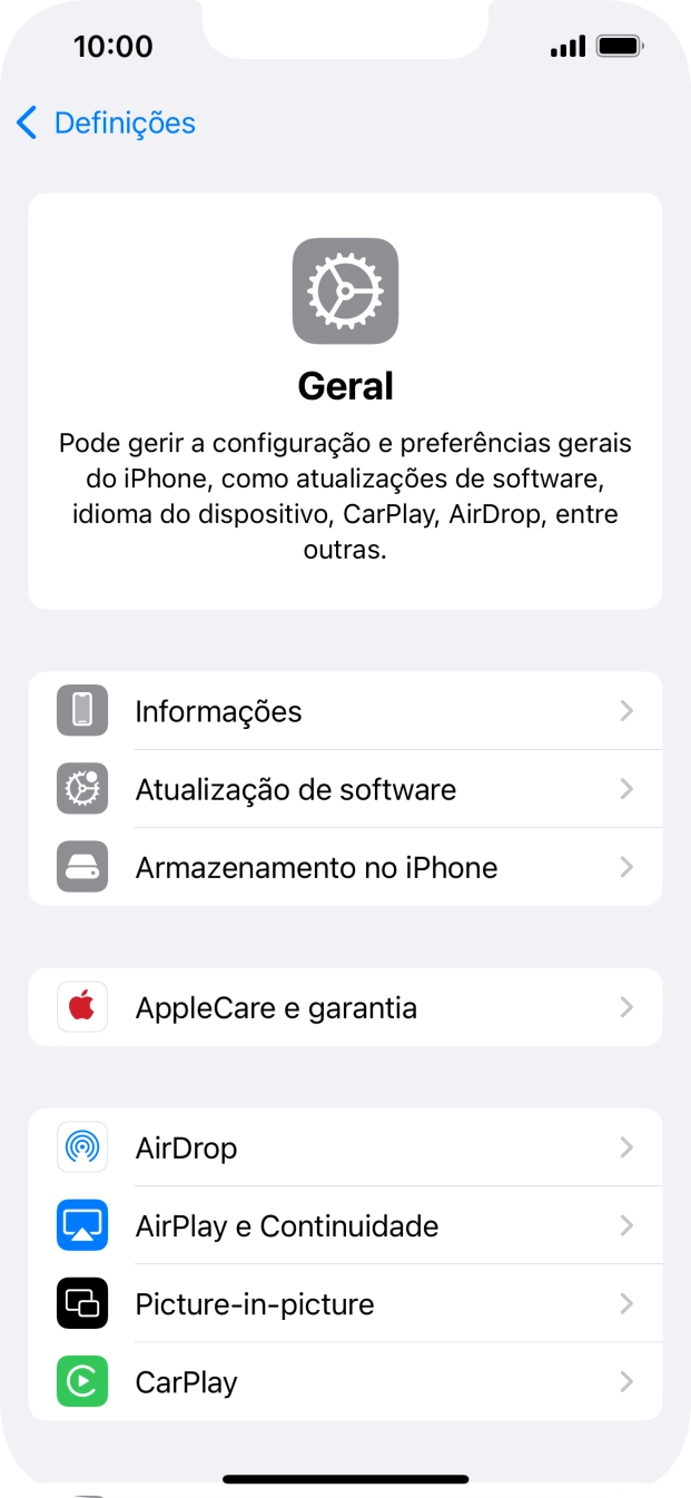 Prima Atualização de software. Se existir uma nova versão de software disponível, será agora indicado no ecrã. Siga as indicações no ecrã para atualizar o software do telefone.