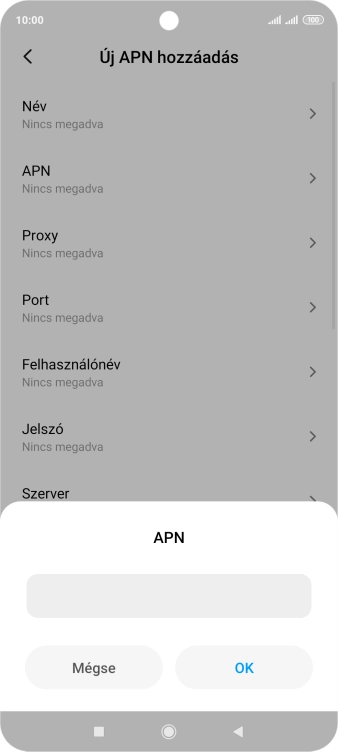Amennyiben előfizetésed van, írd be azt, hogy mms.vodafone.net, és válaszd az OK lehetőséget.