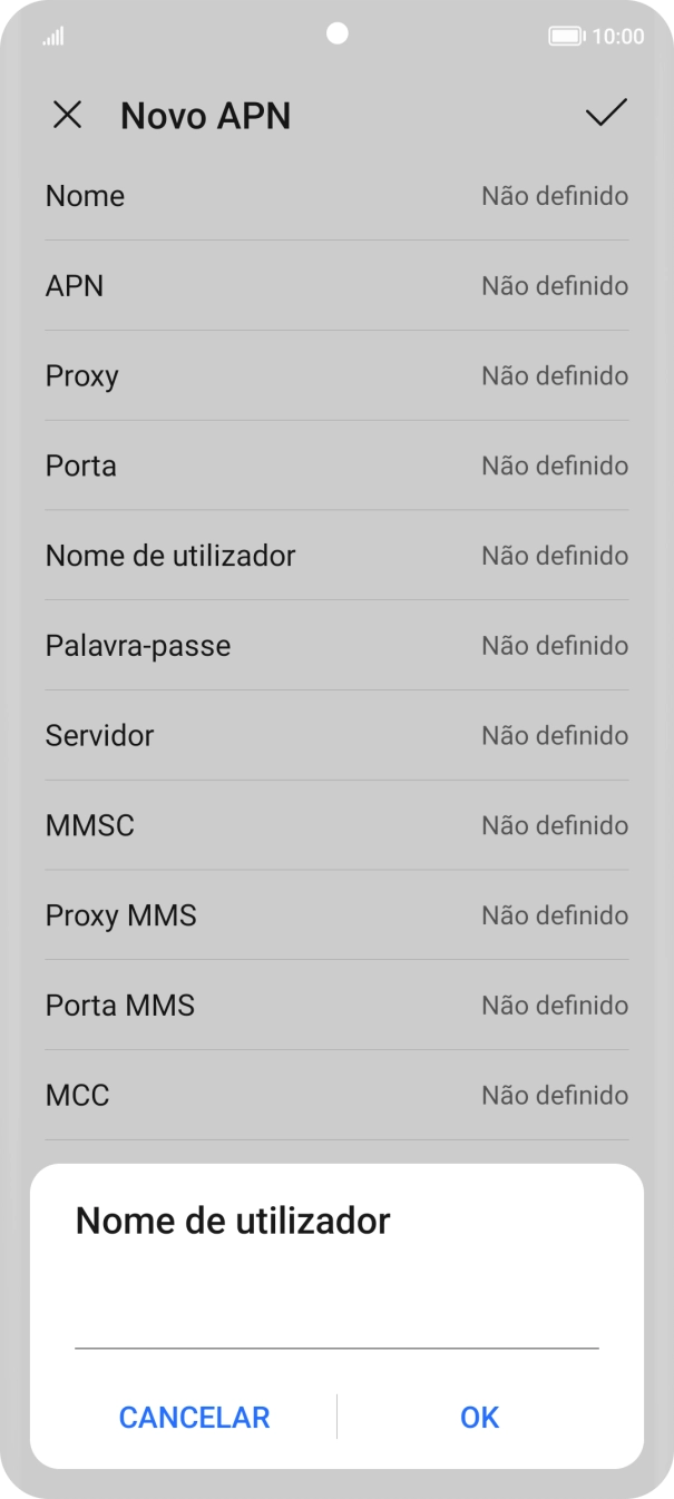 Introduza vodafone e prima OK.