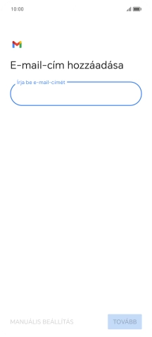 Kattints az „Írja be e-mail-címét” alatti mezőre, és írd be az e-mail címedet.