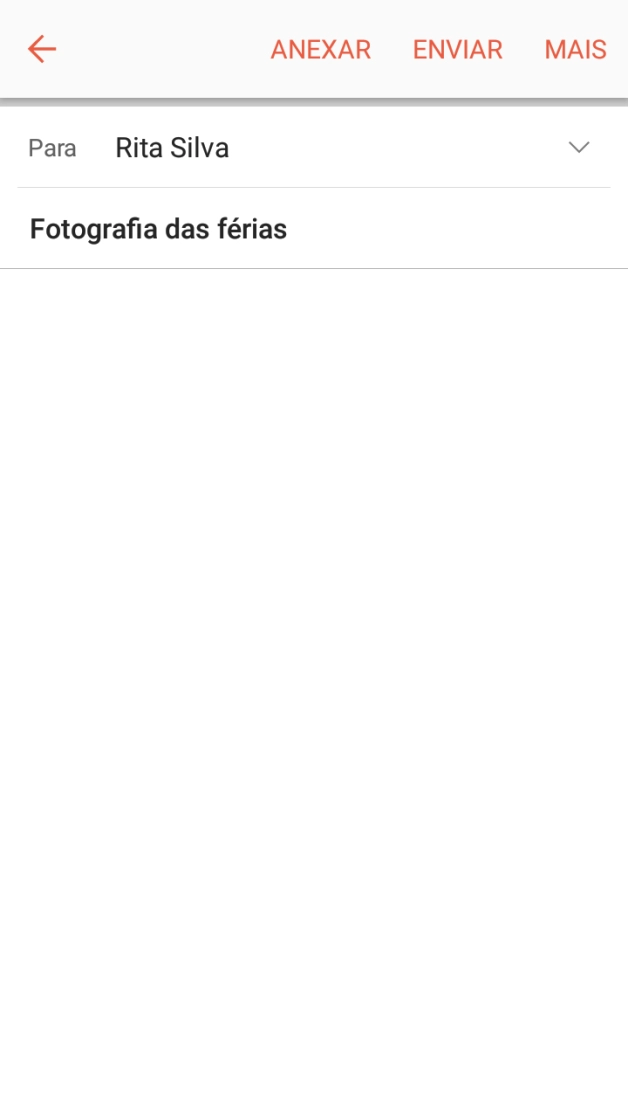 Prima o campo de escrita e escreva o texto do e-mail.