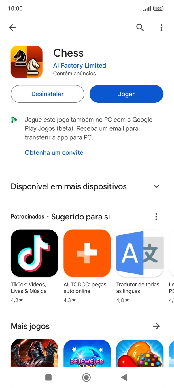 Prima a tecla de início para terminar e voltar ao ecrã inicial.