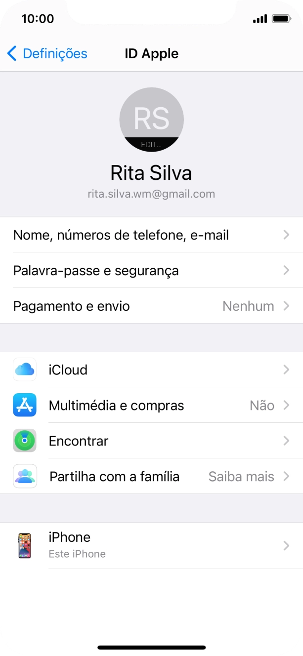 Para voltar ao ecrã inicial, deslize o dedo de baixo para cima a partir da base do ecrã.