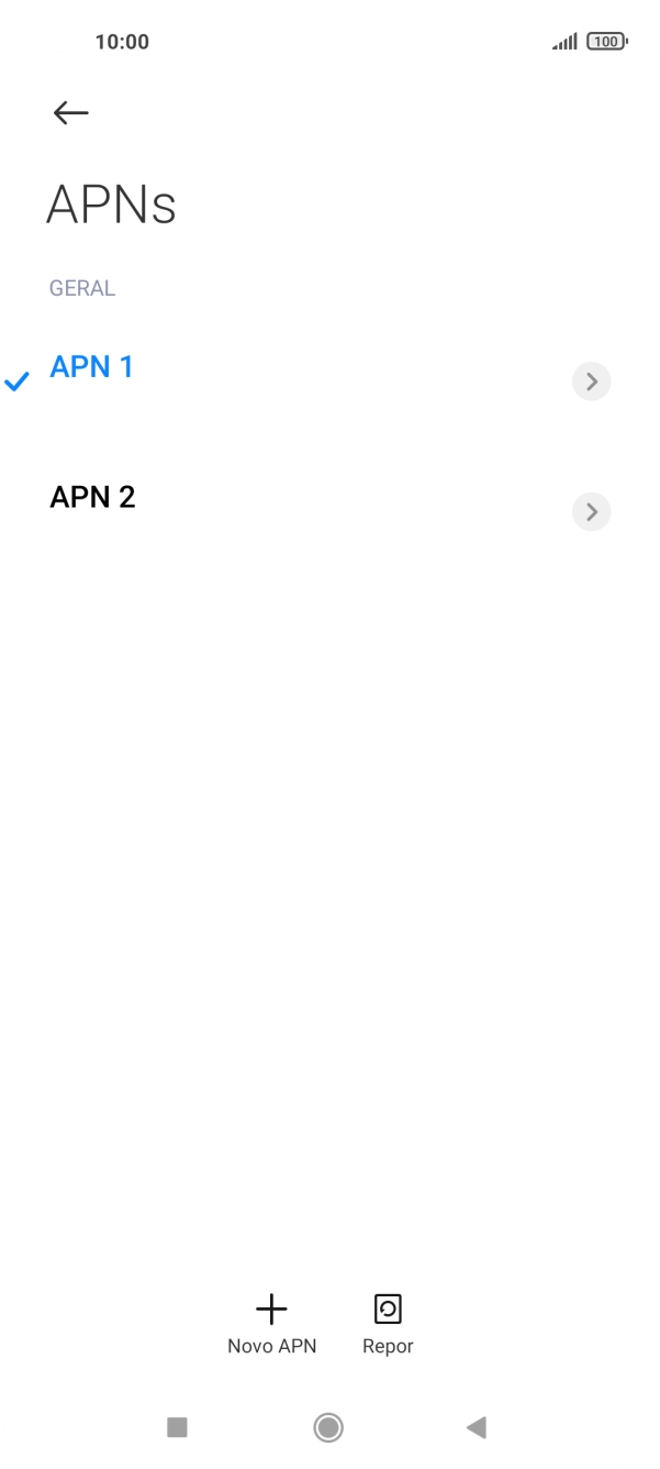 Prima a ligação de dados pretendida para a ativar.